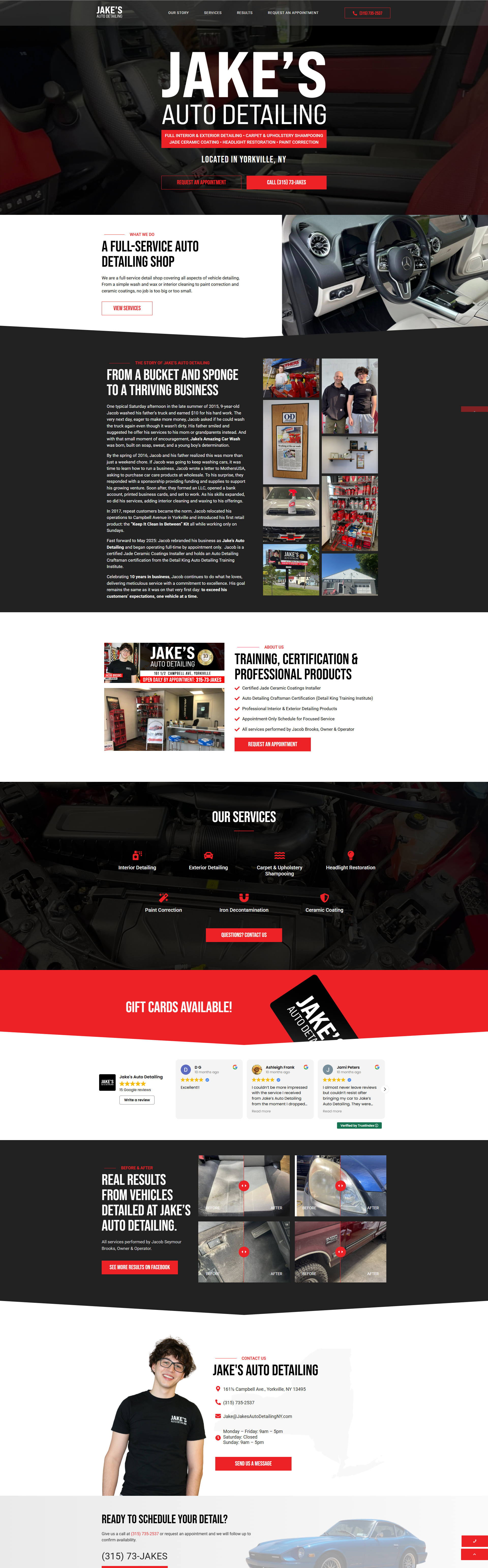 Jakes Auto Detailing website preview