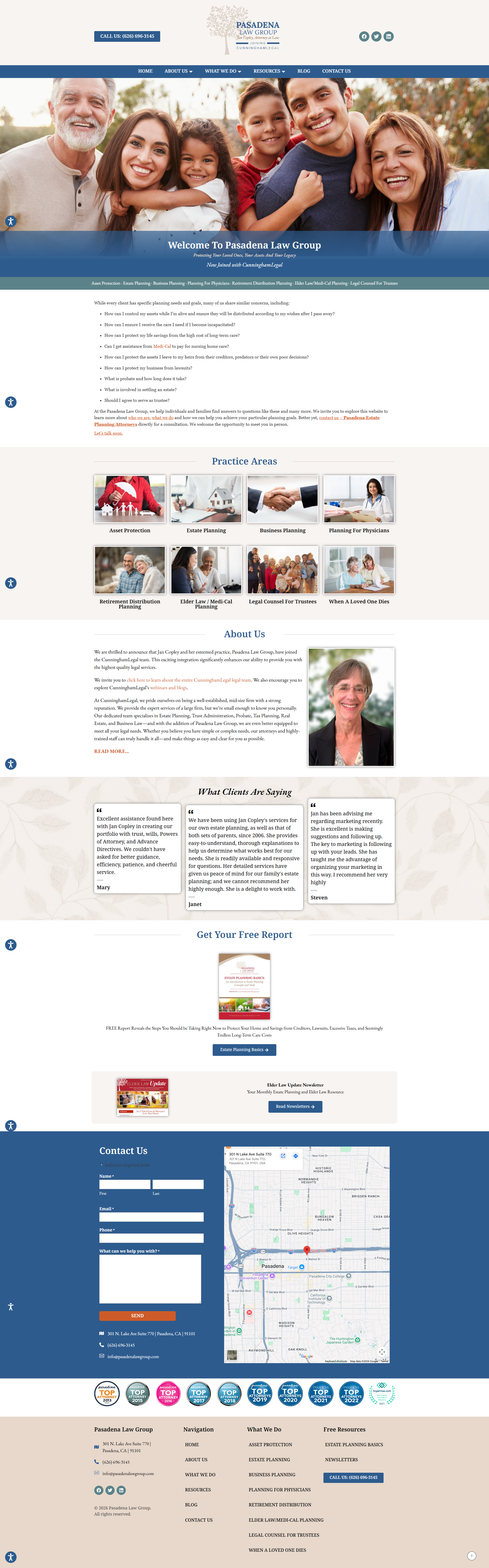 Pasadena Law Group website preview